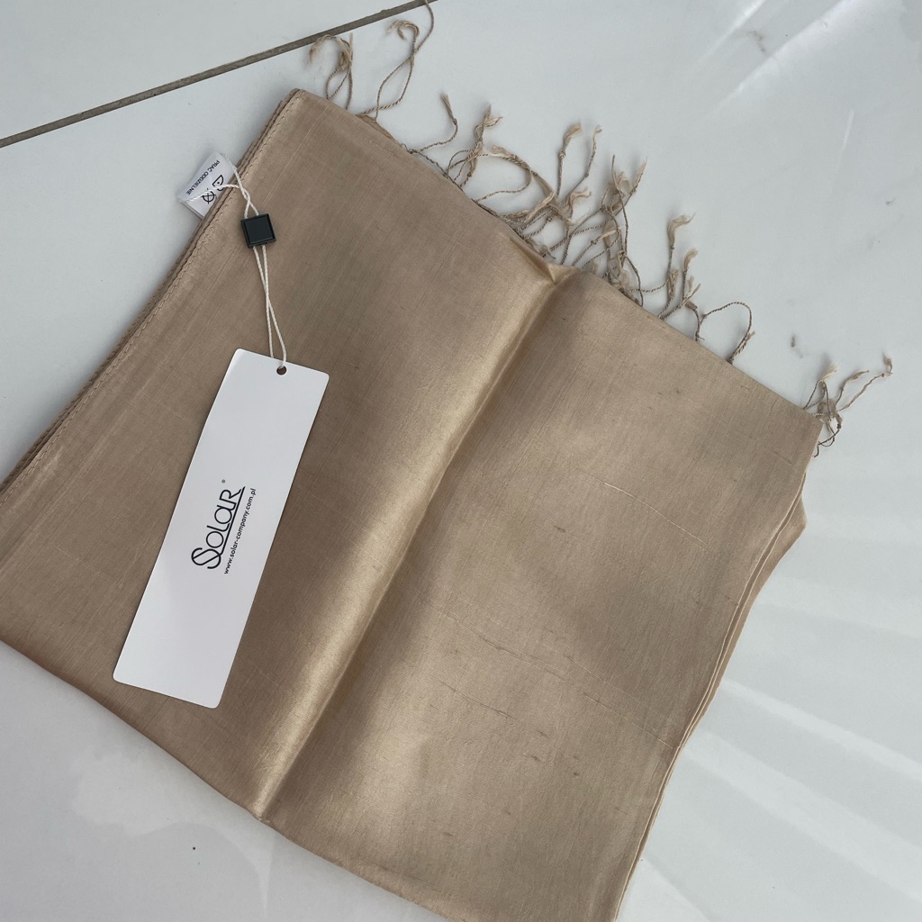 Beautiful New Silk Scarf Solar European Brand SandGold Color